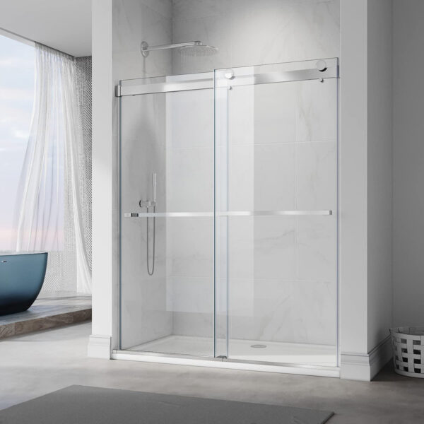 58-60" W x 76" H Framed Single-Hinged Bathtub Door VT10-42P2-6076CC