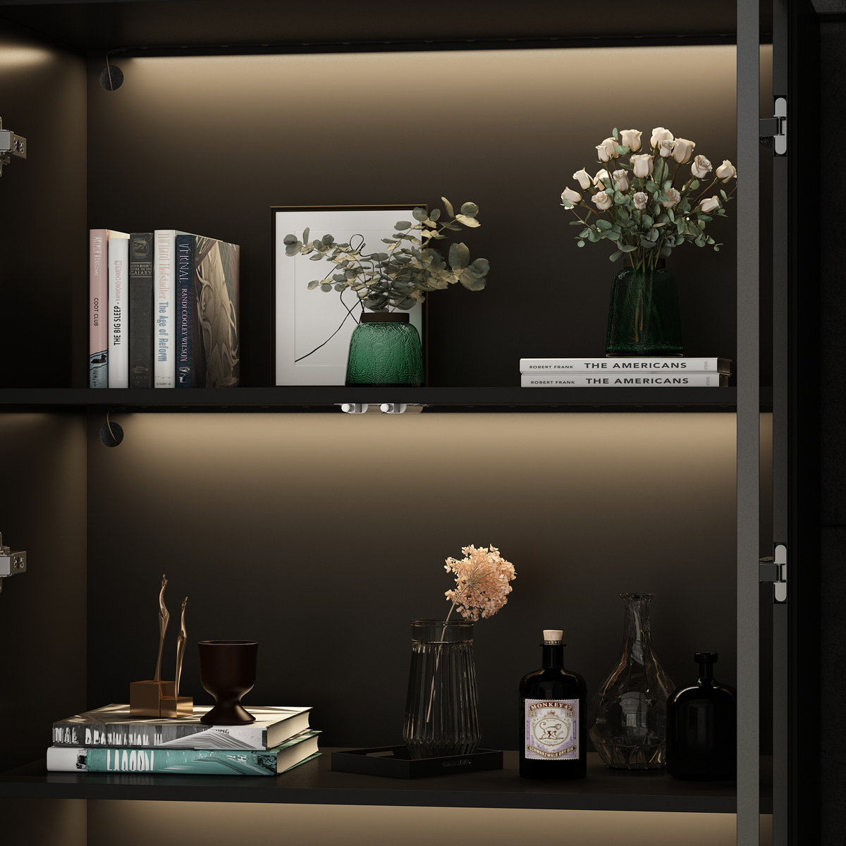 Modern Solid Wood 72" H x 18" W Book Storage Shelf & Media Console