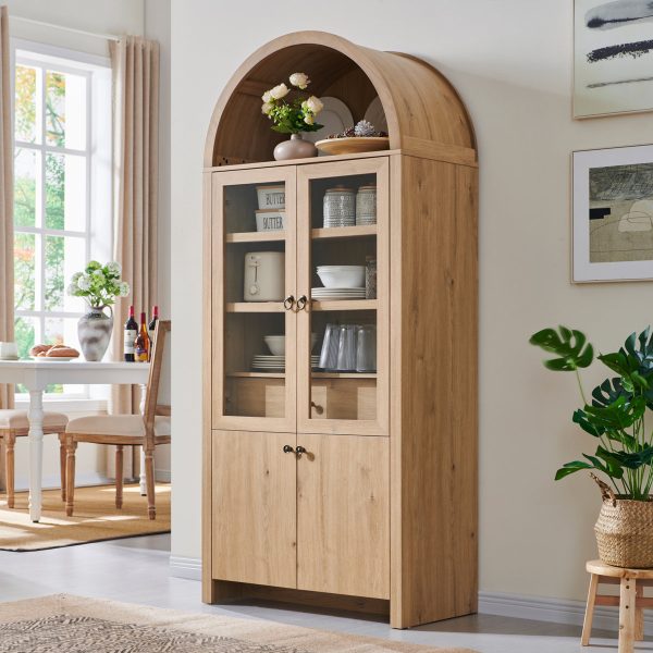 63" Traditional Kitchen Pantry Cabinet - Tall Storage with Fixed Shelves