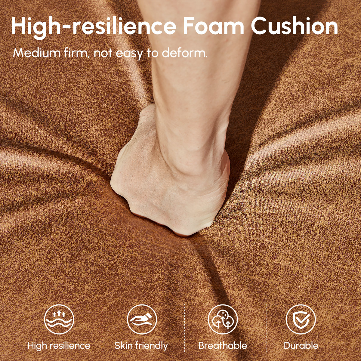 U-Shaped 6-Seat Performance Velvet Sectional w/ Stationary Ottoman