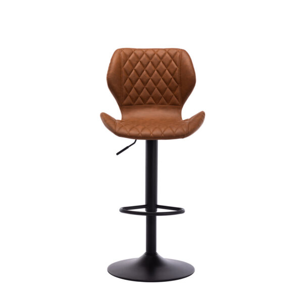 Enmond Genuine-Leather Fixed-Height Non-Swivel Bar Chairs, Set of 2