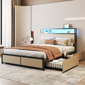 Aurea Bamboo Display Bed with Headboard - Twin Canopy Bed Showcase