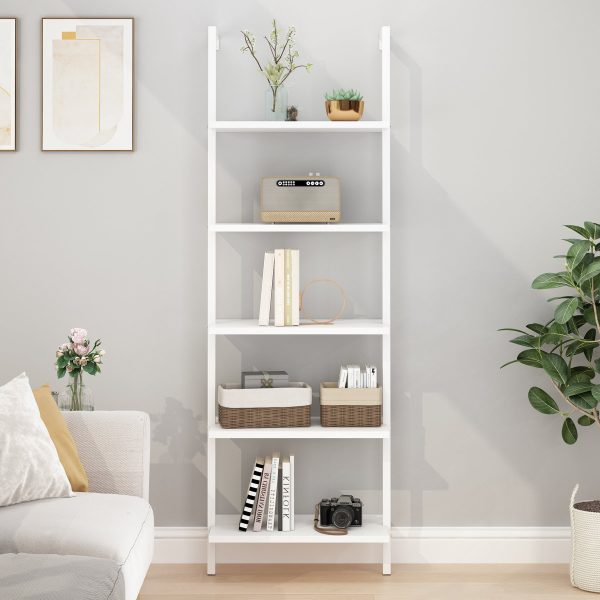 Flythe Ladder Bookcase - Modern 5-Tier Storage Shelf for Home