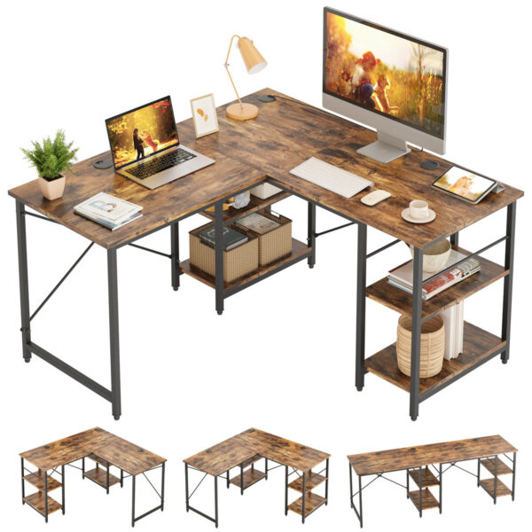 Kensley U-Shaped Desk 72-Inch Fixed Center Table, Large, No Drawers