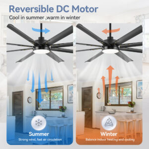Solarex 60" Nautical Outdoor Ceiling Fan, 6 Wood Blades, Dimmer & App