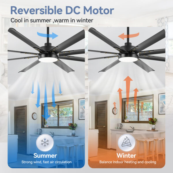 Solarex 60" Nautical Outdoor Ceiling Fan, 6 Wood Blades, Dimmer & App