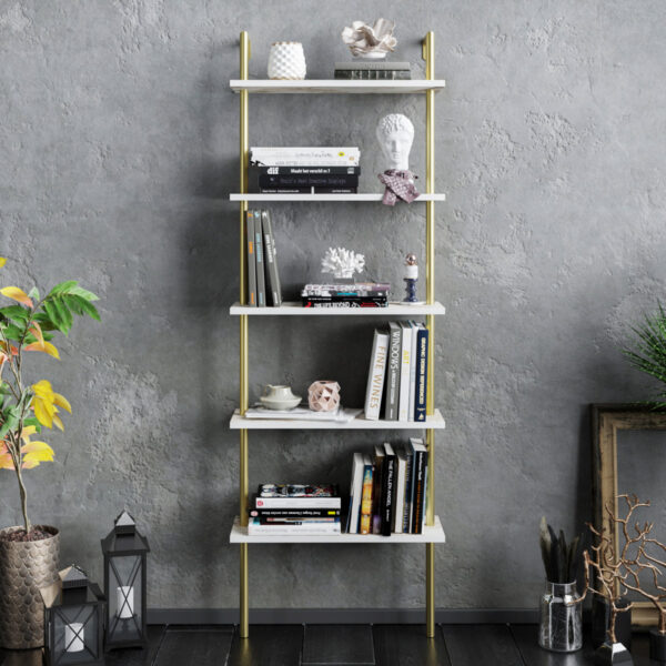 Innis Ladder Desk - Modern Wood Computer Workstation for Small Spaces