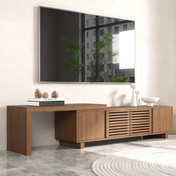 Industrial Foldable Modular TV Stand — 2 Drawers, Fits 65-Inch TVs