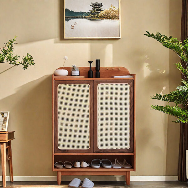 Scandinavian-Style Reclaimed Metal 30-Pair Mudroom Boot Cupboard