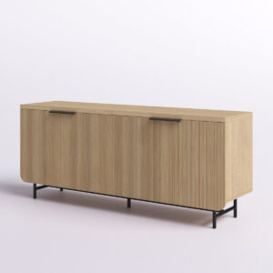Baxter Smooth Two-Door Credenza | Living Room Media Armoire - Modern
