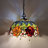 Tiffany Style Butterfly Stained Glass Pendant Light - Blue Purple LED Hanging Lamp 18"W x 80"H