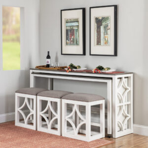 Montvale 48" Compact Stationary Cabinet & 2-Stool Salon Storage Set