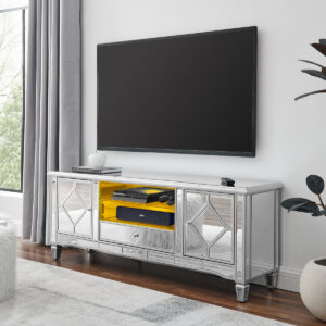 Solid Oak TV Console for 50-inch TV - Open Shelves, No Lights