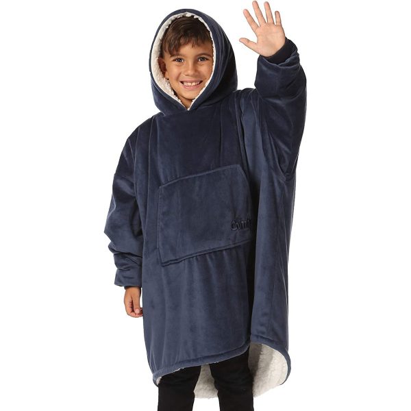 Removable Zipper Blanket Jacket - Synthetic Polyester Wearable Throw