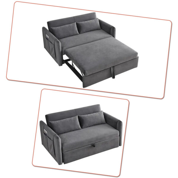 Bamboo Futon Frame - No Cushions, Fixed Armrests, Firm Support